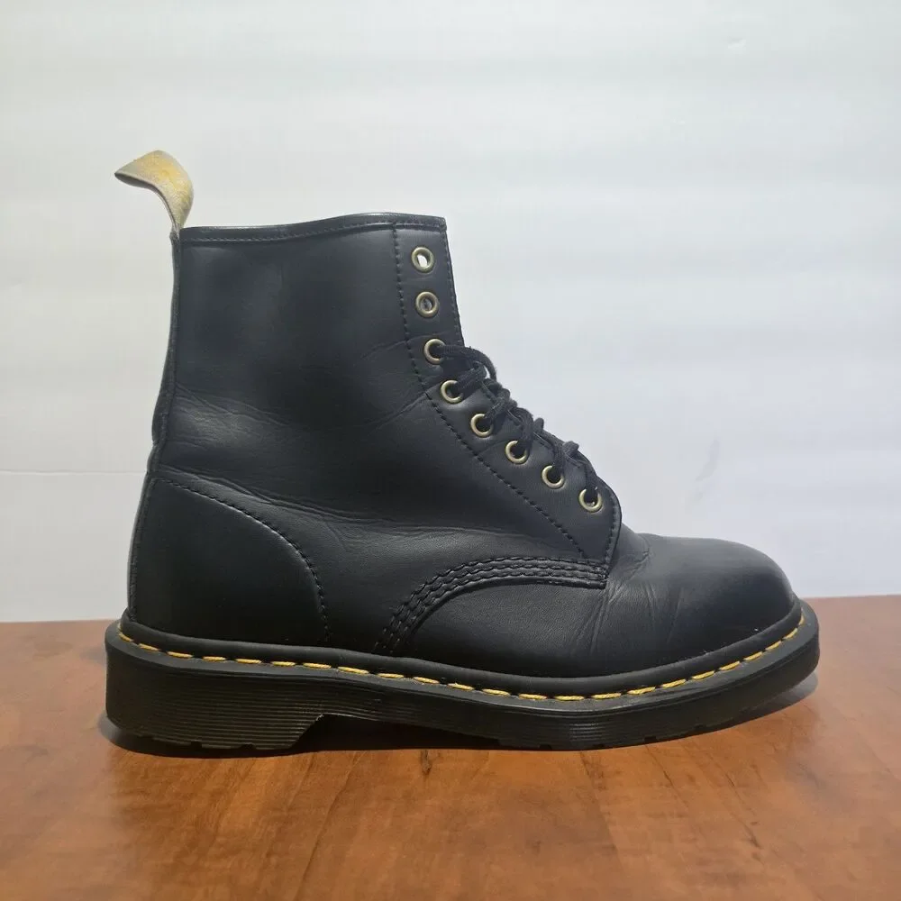 Dr Martens Mens Vegan Leather 8 Eyelet Lace Up Punk Grunge Combat Boots 10
